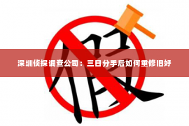 深圳侦探调查公司：三日分手后如何重修旧好