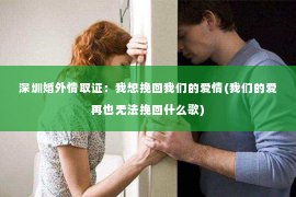 深圳婚外情取证：我想挽回我们的爱情(我们的爱再也无法挽回什么歌)