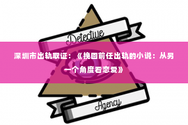 深圳市出轨取证：《挽回前任出轨的小说：从另一个角度看恋爱》