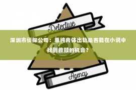 深圳市侦探公司：单纯肉体出轨是否能在小说中找到救赎的机会？